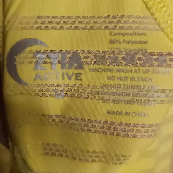 Zyia Bright Yellow Striped Open Back Tank Top Medium - Picture 6 of 6